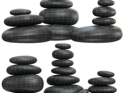 Sea stones for spa Low-poly 3D model