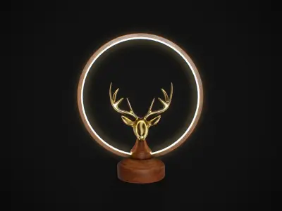 Golden Deer LED Table Lamp Low-poly 3D model