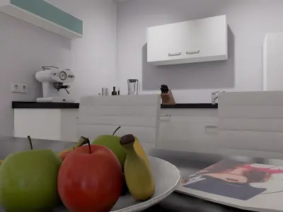 Modern Flat Interior Low-poly 3D model