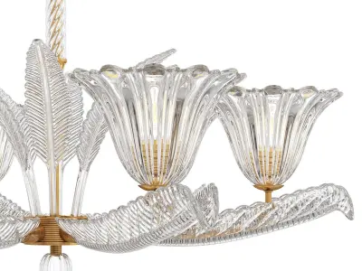 Kalm Kemp Murano Glass Chandelier by Ercole Barovier 3D model