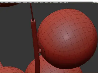 Marcan 6 Ball Chandelier Black Low-poly 3D model