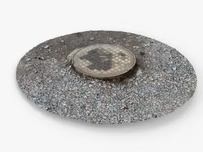 Photorealistic 3D scan of manhole Hatch cover Sewer Manhole Low-poly 3D model shop