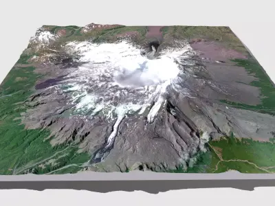 Veniaminov Volcano 3D model