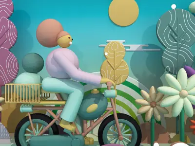Cartoon Art Exhibition Window display 3D model