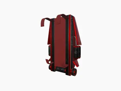 SciFi Backpack F08 Black Red - Fashion Character Design Low-poly 3D model
