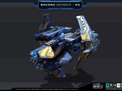 BAKRAN Bomber R3 Spacecraft Low-poly 3D model