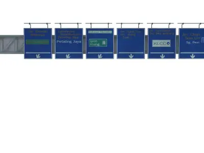 Highway Sign 08 Low-poly 3D model