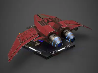 Sci-Fi Spaceship Plane Low-poly 3D model
