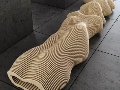 Parametric bench lecalo 3D model