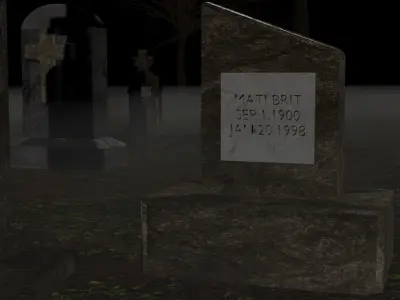Horror graveyard and gravestones in PBR and low poly objects Low-poly 3D model
