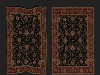 Medieval Style Flower Tapestry Low-poly 3D model
