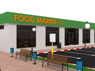 Supermarket Retail Store 3D model