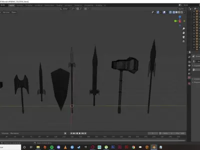 Celestial Wepons FULL arsenal Low-poly 3D model