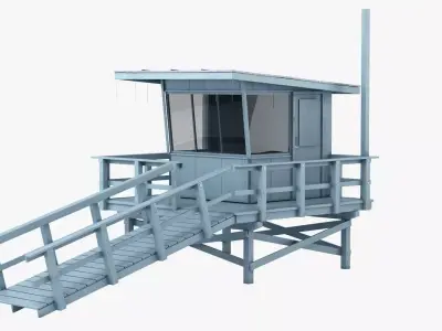 Beach Lifeguard Station 3D model