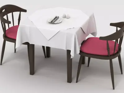 Restaurant Dining Place Setting Set 3D model