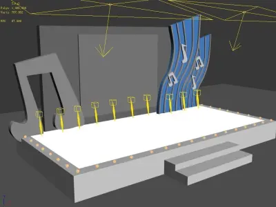 Stage party concert fashion catwalk T station  53 3D model