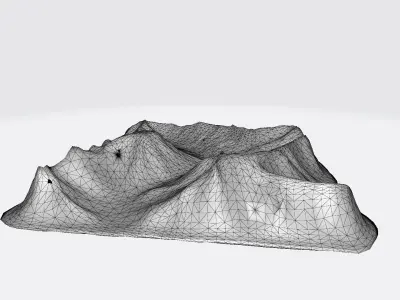3d Model Mountain Range Barrier  3D model