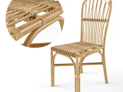 Cuprina Rattan Dining Chair Light Brown 3D model