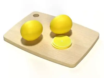 Single Piece Wooden Cutting Board 3D model