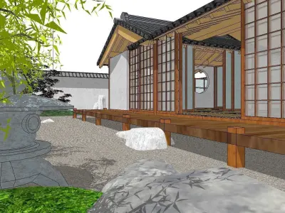 Bed and Breakfast - Japanese architecture 3D model