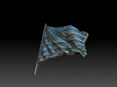 Flag USA 3D print model