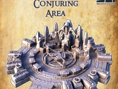Necromancer Conjuring Area Tabletop Terrain 28 MM 3D print model