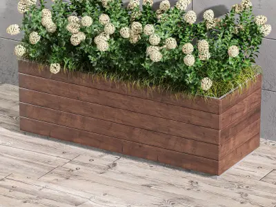 Outdoor Plant Set 001 Plant Box 3D model