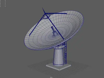 Large Satellite Antenna Low-poly 3D model