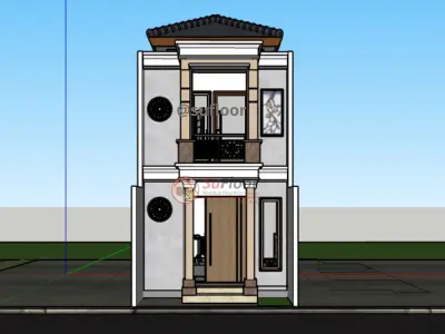 House 4x12m code 417 - Sketchup 3D model