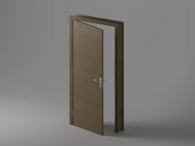 Single Door - Horizontal Lines -12 Handles - Revit 2020  3D model