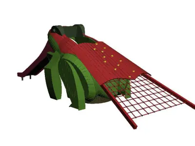 Children wood animal playground frog  3D model