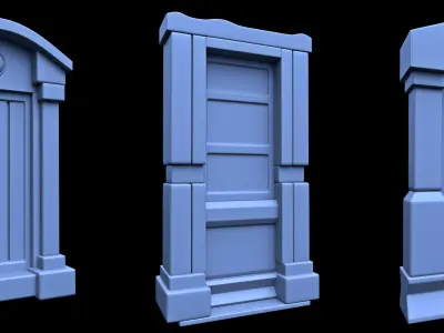 Stylized Door Base Mesh Vol 1 Low-poly 3D model