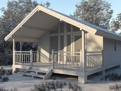 Small Wooden House For Nature Living Low-poly 3D model