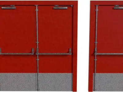 Fire Exit Door Low-poly 3D model