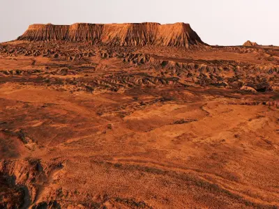 Mars Planet Landscape Desert Terrain Valley 10x10km PBR 01 Low-poly 3D model