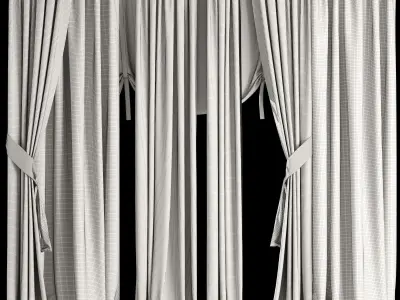 Silk and Cotton Curtain Low-poly 3D model 3