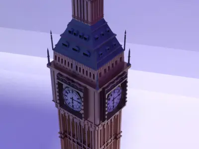 Big Ben London Low-poly 3D model