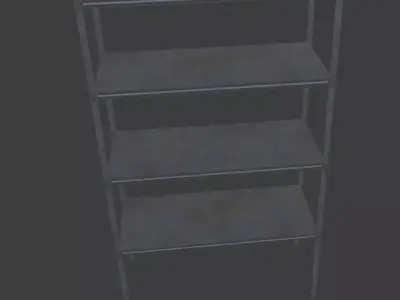 rust steel shelf Low-poly 3D model
