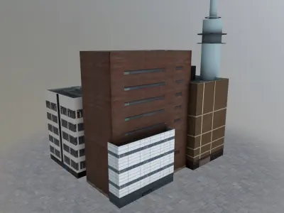 Amsterdam KPN Zendmast Low-poly 3D model