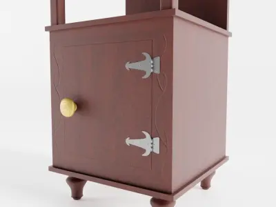 Antique Bedside Table Low-poly 3D model