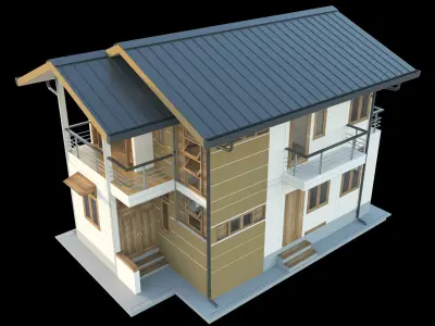 2 story house 3D model