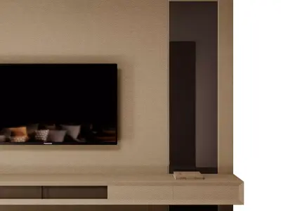 Modern TV Wall No 01   3D Model 3D model