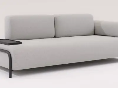 Compo 3D Model sofa with two armrests and coffee table Free 3D model