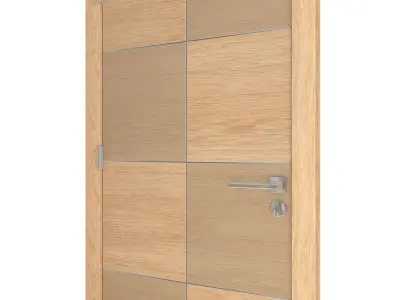 Door-073 modern wooden door 3D model