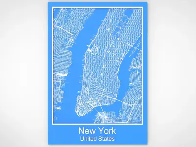 Streets and roads New York United States 3D model