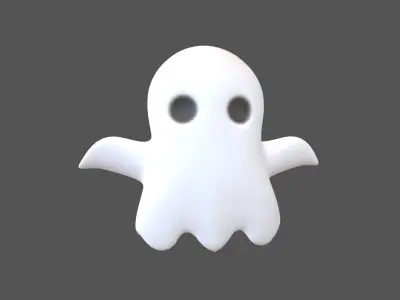 Cartoon Ghost v1 001 Low-poly 3D model