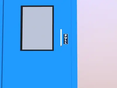 Industrial Door Low-poly 3D model