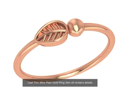 30 Wire Plain Gold Ring 3dm stl renders details 3D Model Pack