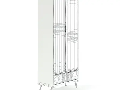 Wooden Children Wardrobe 3D model