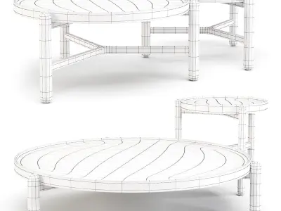 Meridiani Vittorio - Coffee and Side Tables Set 01 3D model